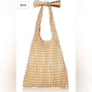 Loeffler Randall Bex pleated fabric knotted shoulder tote bag